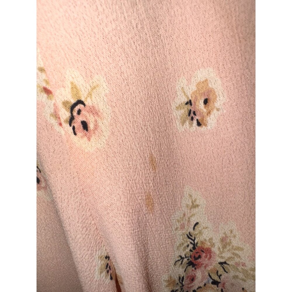 90s Betsy Johnson Floral Pink Sleeveless Wide-Leg Jumpsuit With Waist Tie romper - Picture 7 of 8